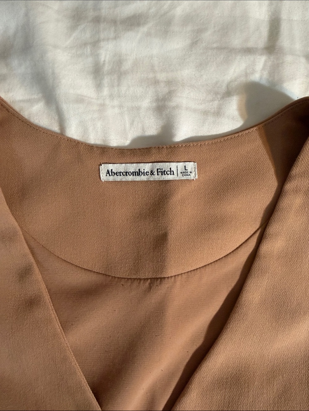 Abercrombie & Fitch Button-Front V-Neck Vest Top - Camel Brown - Picture 2 of 4